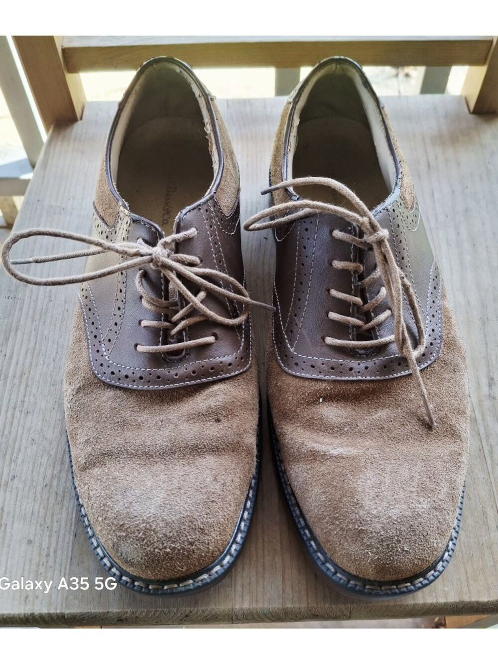 G.H. Bass & Co. Mens Pomona 9D Brown Suede Leather Oxford Shoes